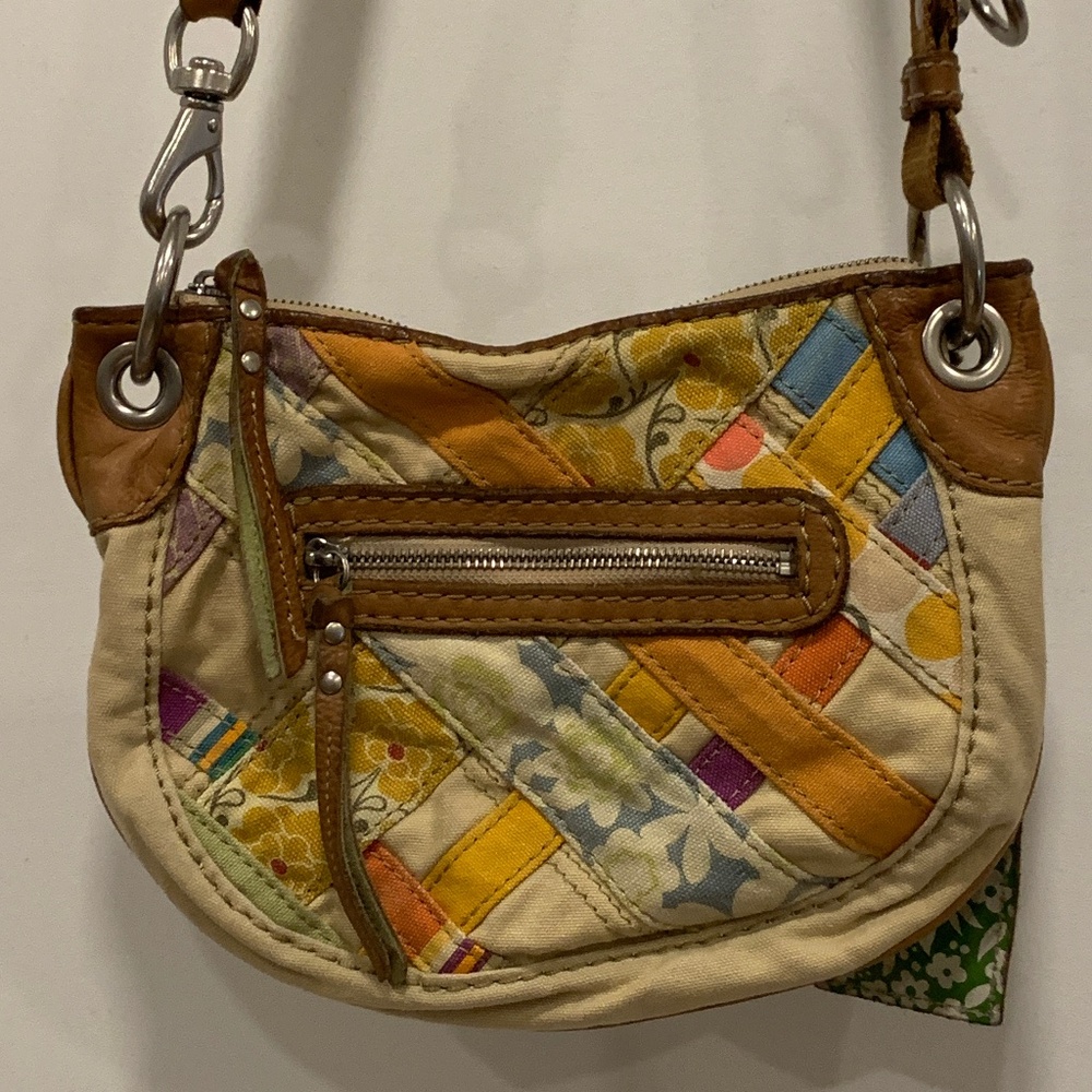 Women Fossil vintage mini canvas crossbody bag